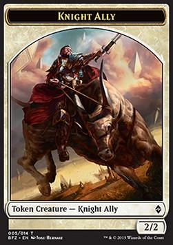 Knight Ally Token (White 2/2)