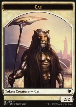 Cat Token (W 2/2) / Cat Warrior Token (G 2/2)