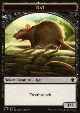 Rat Token (B 1/1 Deathtouch) / Cat Warrior Token (G 2/2)