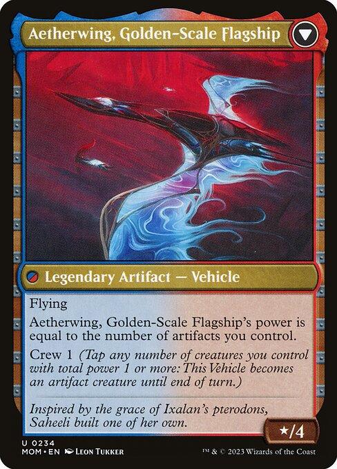 Invasion of Kaladesh // Aetherwing, Golden-Scale Flagship (back)