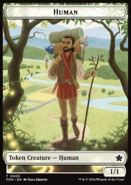 Human Token (W 1/1) // Knight Token (W 3/3)