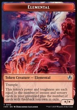Elemental Token (R */* Trample) // Human Token (R 1/1)