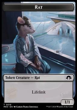 Rat Token (Black 1/1 Lifelink)