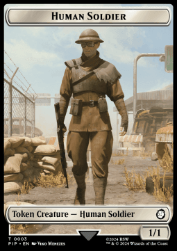 Human Soldier Token (W 1/1) // Treasure Token (V.2)