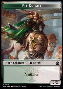 Elf Knight Token (Green and White 2/2)