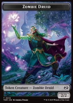 Zombie Druid Token (B 2/2) // Salamander Warrior Token (U 4/3)