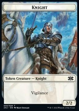 Knight Token (W 2/2 Vigilance) // Zombie Token (B 2/2)