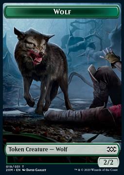 Wolf Token (Black and Green 2/2)