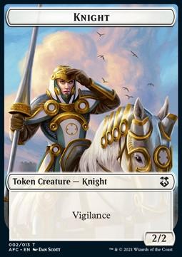 Knight Token (W 2/2) // Saproling Token (G 1/1)