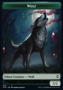 Wolf Token (G 2/2) // Insect Token (G 1/1 Flying, Deathtouch)