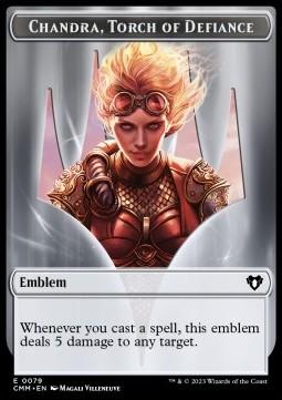 Chandra, Torch of Defiance Emblem // Wizard Token (R 1/1)