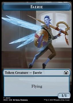Faerie Token (U 1/1) // Elemental Token (R 1/1 Tap, Deal damage)