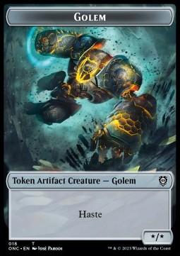 Golem Token (A */* Haste) // The Monarch