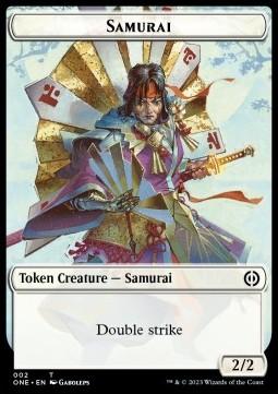Samurai Token (W 2/2 Double Strike) // Phyrexian Mite Token (A 1/1)