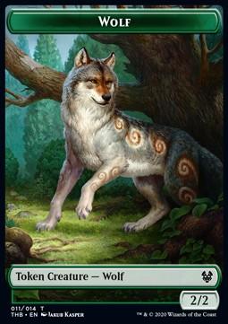 Wolf Token (G 2/2) // Human Soldier Token (W 1/1)