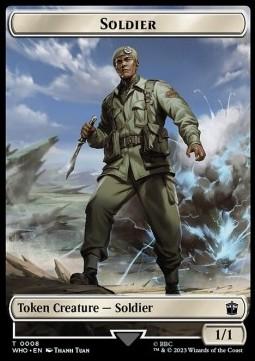 Soldier Token (W 1/1) // Dinosaur Token (RW 2/2) (V.1)