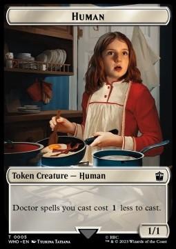 Human Token (W 1/1 Doctors Cost 1 Less) // Treasure Token (V.2)