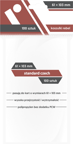 Koszulki na karty Rebel (61x103 mm) "Standard Czech", 100 sztuk