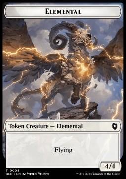 Elemental Token (W 4/4) // Cat Token (G 2/2)