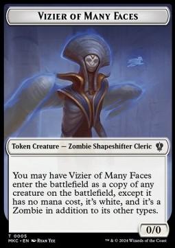 Vizier of Many Faces Token (W 0/0) // Zombie Token (B 2/2)