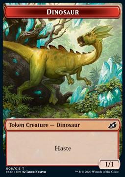 Dinosaur Token (R 1/1) // Human Soldier Token (W 1/1) (V.3)