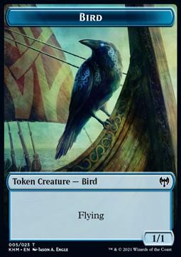Bird Token (U 1/1) // Human Warrior Token (W 1/1)