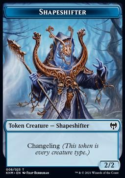 Shapeshifter Token (U 2/2) // Human Warrior Token (W 1/1)