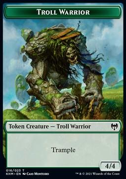 Troll Warrior Token (G 4/4) // Human Warrior Token (W 1/1)